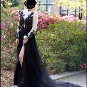 Black formal/prom dress with sheer top